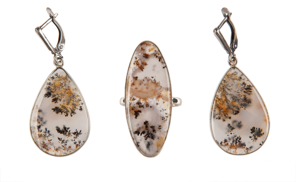 Комплект серьги и кольцо