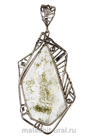 Кулон кварц с эпидотом