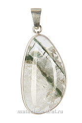 Крупный кулон кварц с эпидотом