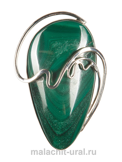 Кольцо  малахит
