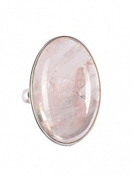 Кольцо из натурального камня розовый кварц