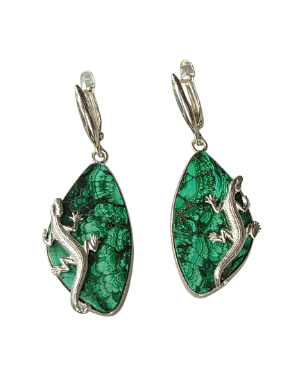 Серьги из малахита