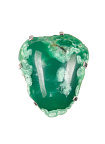 Кольцо из агата с листьями хризопраза