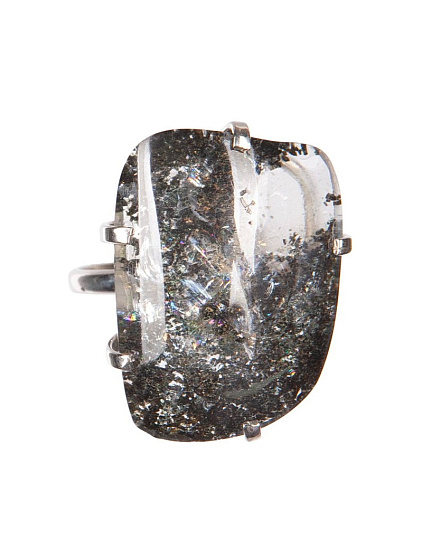 Кольцо из кварца с хлоритом