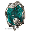 Кольцо из камня диоптаз