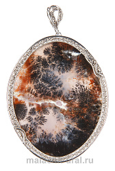 Кулон с моховым агатом