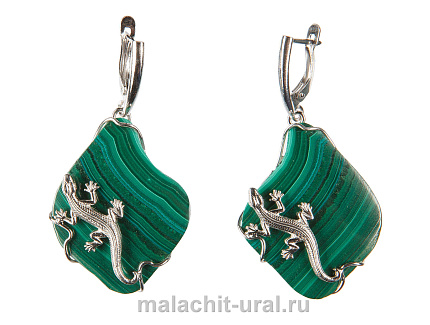 Серьги малахит