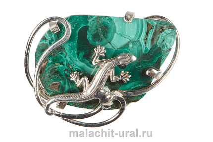 Брошь из малахита