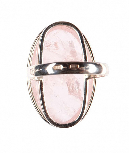 Кольцо из камня розовый кварц