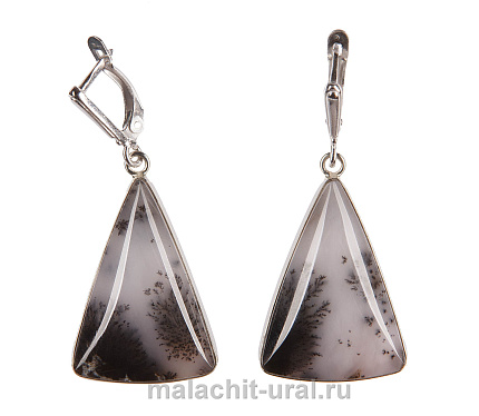 Серьги с моховым агатом