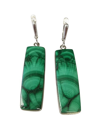 Серьги малахит