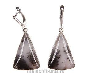 Серьги с моховым агатом