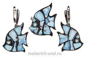 Серьги кольцо камень бирюза