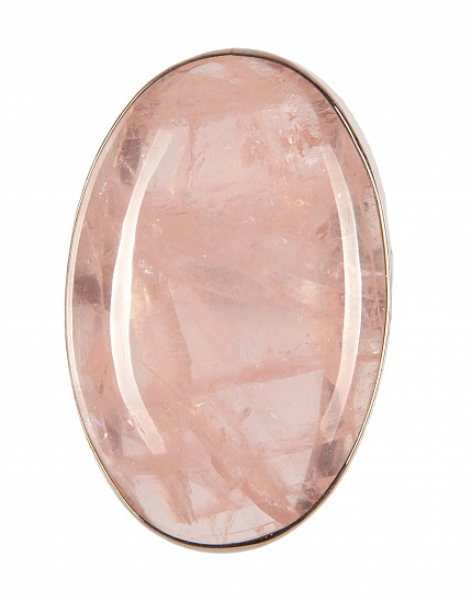 Кольцо из камня розовый кварц