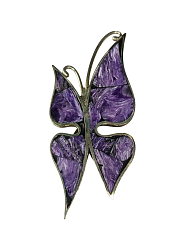 Брошь бабочка чароит