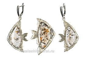 Моховой агат украшения гарнитур