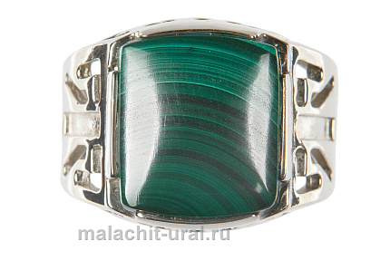 Кольцо мужское малахит