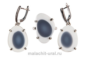 Серьги кольцо с кахолонгом