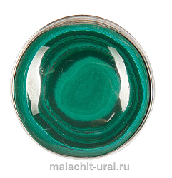 Кольцо с зеленым камнем малахит