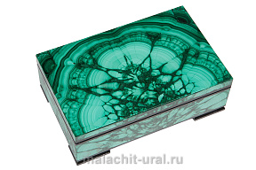 Шкатулка для украшений из камня малахитовая