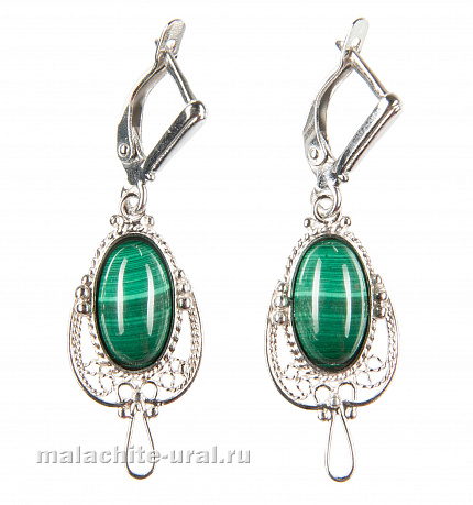 Серьги малахит