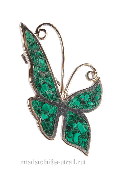 Бабочка ювелирная малахит