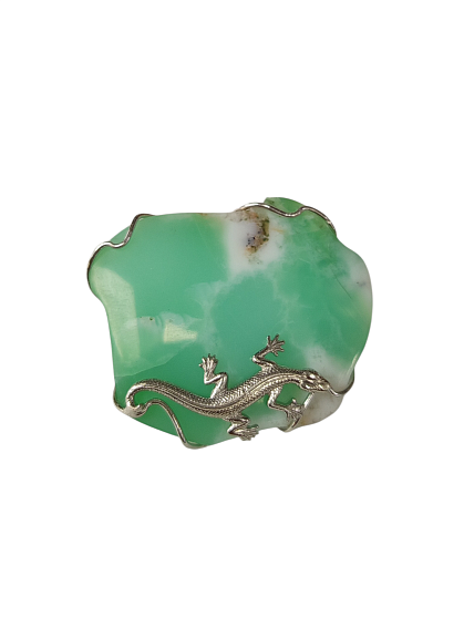 Брошь с хризопразом