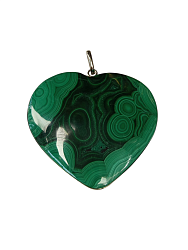 Подвеска в виде сердца малахит