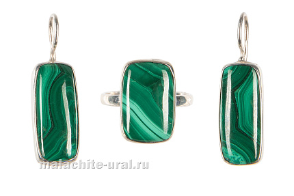 Стильные серьги кольцо бижутерия малахит
