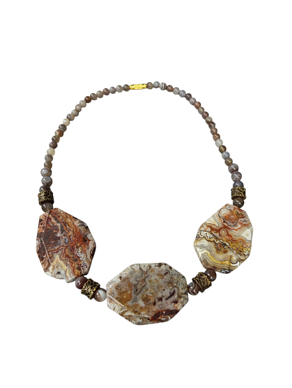 Бусы из камня агат