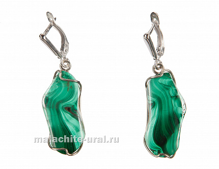 Серьги ручной работы малахит