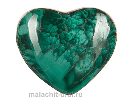 Брошь с зеленым камнем малахит