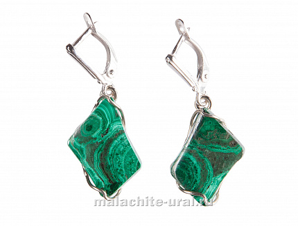 Серьги из малахита