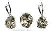 Серьги и кольцо пирит