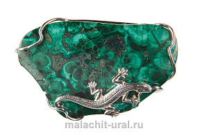 Брошь с камнями малахит