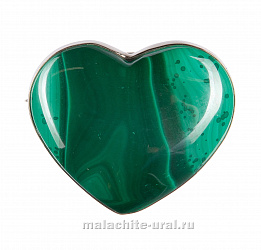 Брошь сердце малахит